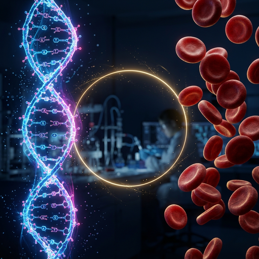 3D DNA and Blood Cell Background
